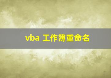 vba 工作簿重命名